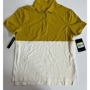 Nike Dri-Fit Yellow Women’s Golf Polo Shirt White Multi BV0186-393 Size S